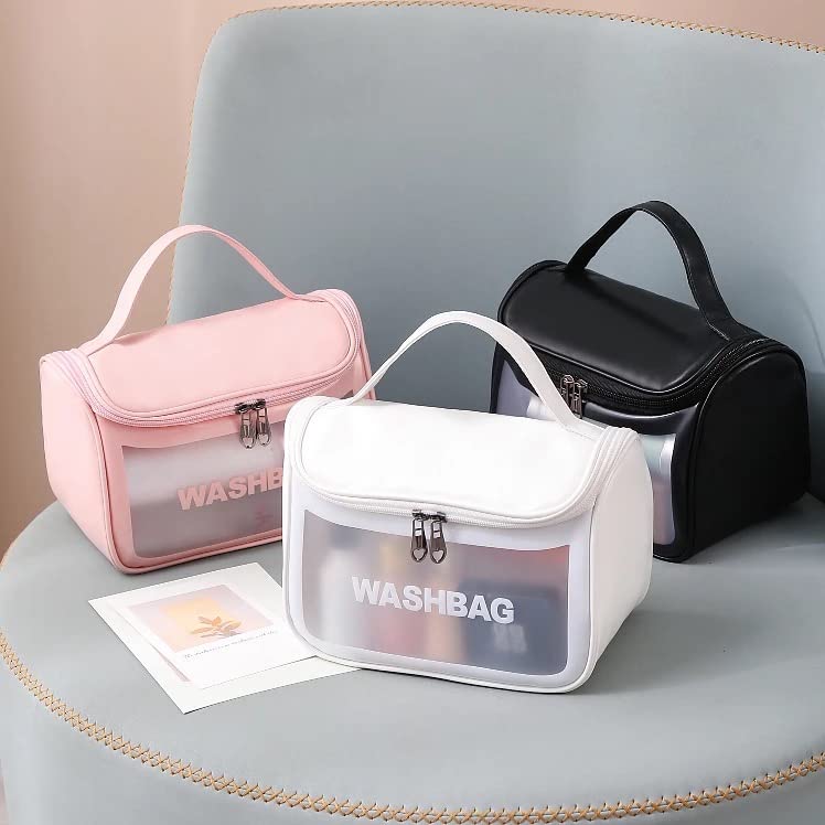 SkyShopy Culture Clear Toiletry Bag, Wash Make Up Bag PVC Waterproof Zippered Cosmetic Bag, Portable Carry Pouch for Women Men (D Shape Multicoloured)