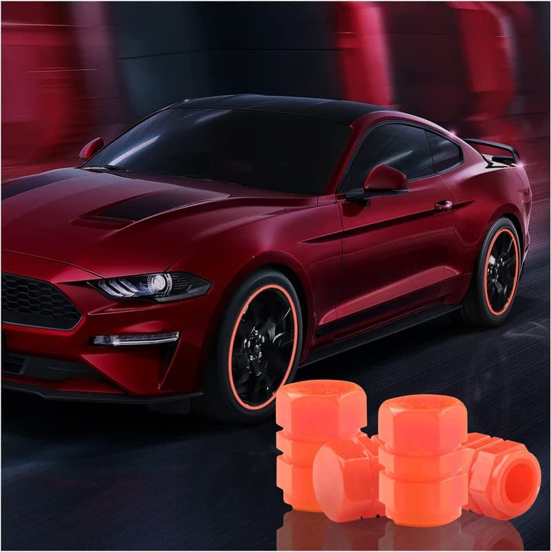 0547 Tyre Valve Caps Luminous Glow Car Tire Air Stem Valve Cap Covers vaal cap ( 4 Pcs Mix Colour)