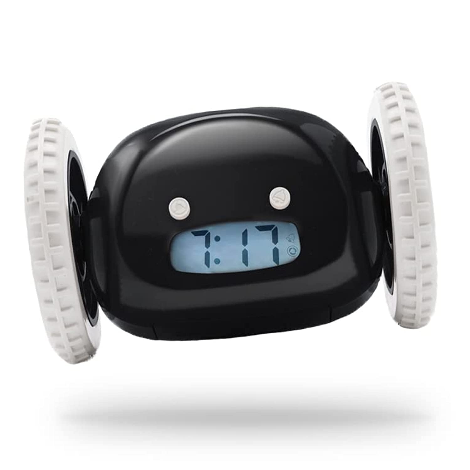 CLOCKY PVC Funny, Rolling, Run-Away, Moving, Jumping Robot Alarm Clock on Wheels (Original) | Extra Loud for Heavy Sleeper, Adult or Kid Bed-Room Multicoloured