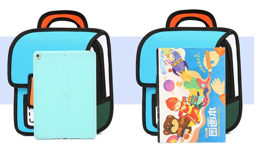 SkyShopy Girls Boys Jump Style 3D Backpack 16Inch 2D Drawing Anime Comic Cartoon Backpack Daypack Large (Multicoloured)