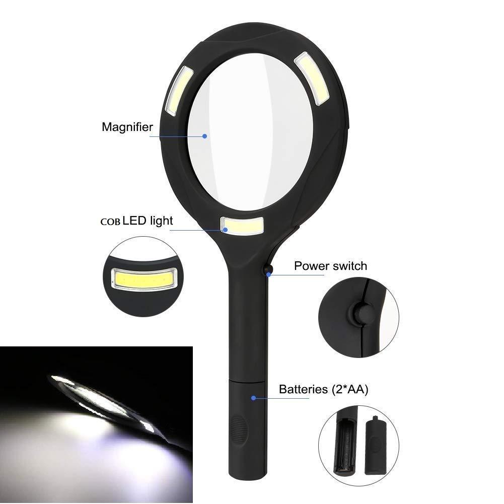 1573 Magnifying Glass with 3 Led Light 3X Power and Rubberized Handle - SkyShopy
