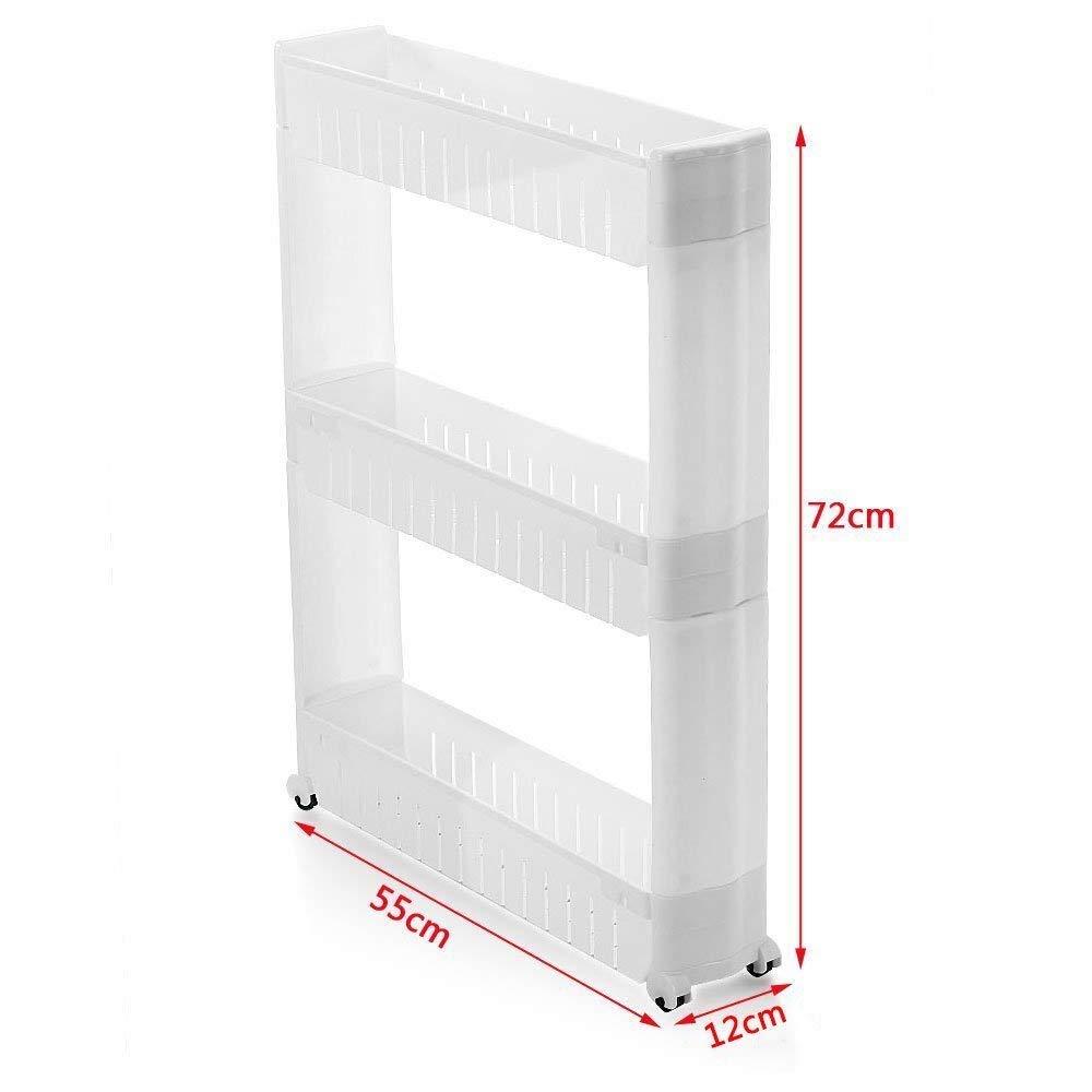2173 Multipurpose 3 Layer Slim Side Space Saving Storage Organizer Rack Shelf - SkyShopy