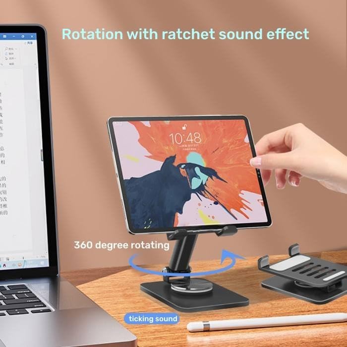 SkyShopy 360° Rotating Cell Phone Stand Adjustable Foldable Desktop Phone Holder iPhone Stand Compatible with All iPhone iPad Tablet 4-10'' Office Desk Accessories(multicolour)