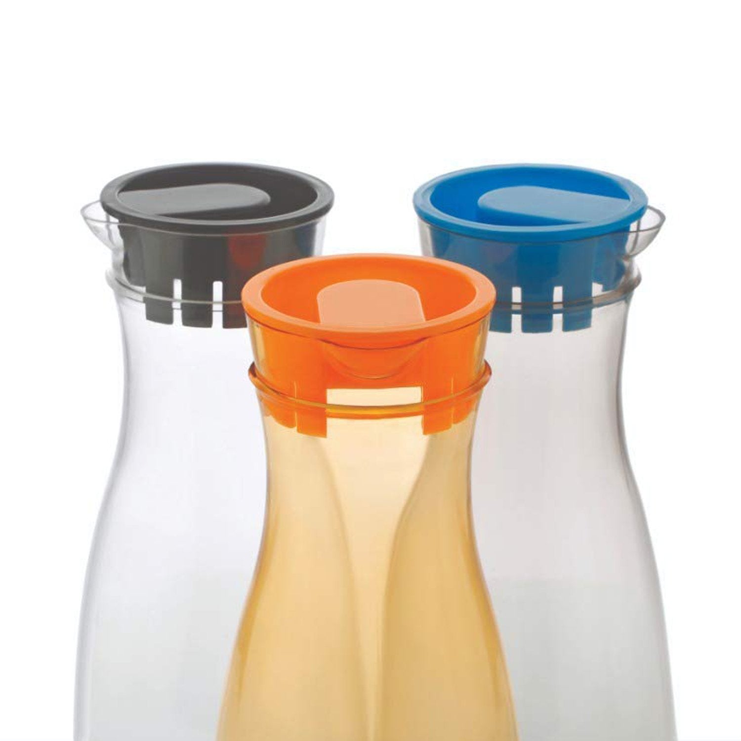 2252 1 Litre Water Juice Milk Jug with Lid Transparent (Multi Colour) - SkyShopy