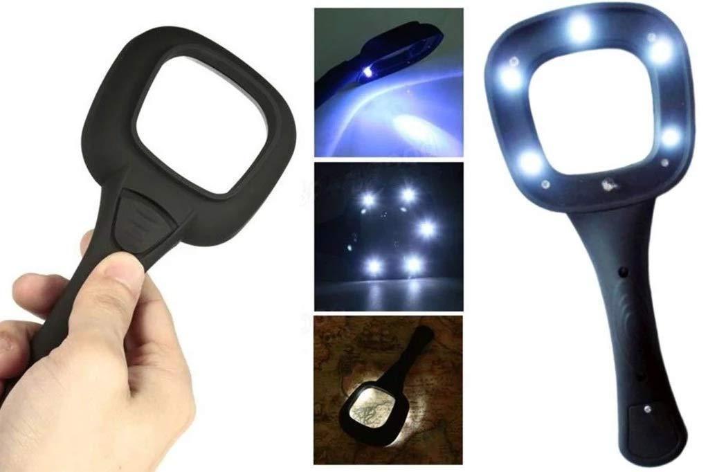 0557 Hand Held Optical Grade Magnifying Glass with 6 LED Lights - SkyShopy