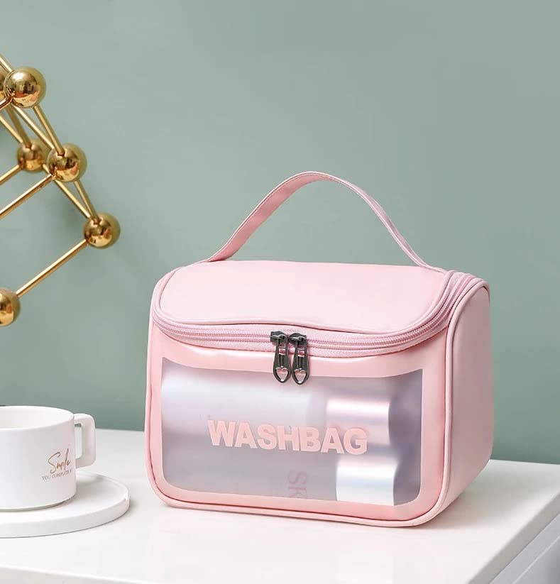 SkyShopy Culture Clear Toiletry Bag, Wash Make Up Bag PVC Waterproof Zippered Cosmetic Bag, Portable Carry Pouch for Women Men (D Shape Multicoloured)