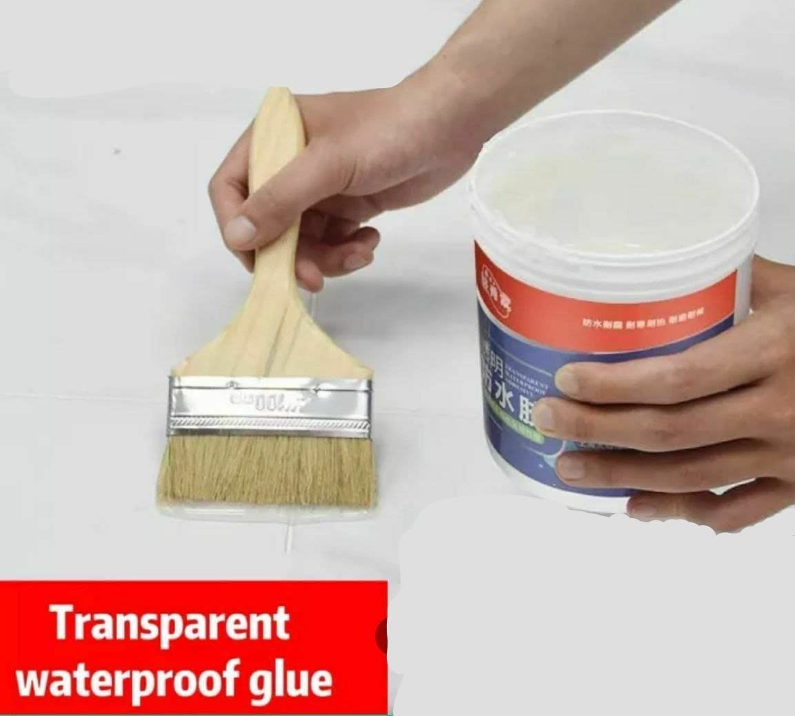 Waterproof Transparent Crack Seal Glue 300g with brush Leaking Sealant Window Crack Transparent Sealant Roof Sealant Waterproof Gel Adhesive seal cracks agent For Surface, Cement, Marble, Wood