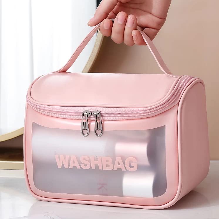 SkyShopy Culture Clear Toiletry Bag, Wash Make Up Bag PVC Waterproof Zippered Cosmetic Bag, Portable Carry Pouch for Women Men (D Shape Multicoloured)