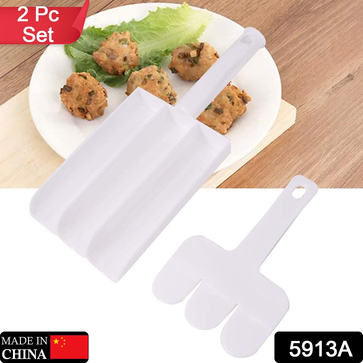 Small Multifunction Fritters Maker - Creative Fritters Scoop Multi-Function Ball Maker | Portable Maker for Making Cake Balls, Ice Cream Spoon, Doughnut, Hand Cutting Scoop(2pc Set)
