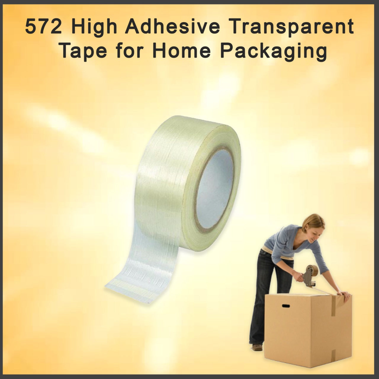 0572 High Adhesive Transparent Tape for Home Packaging DeoDap