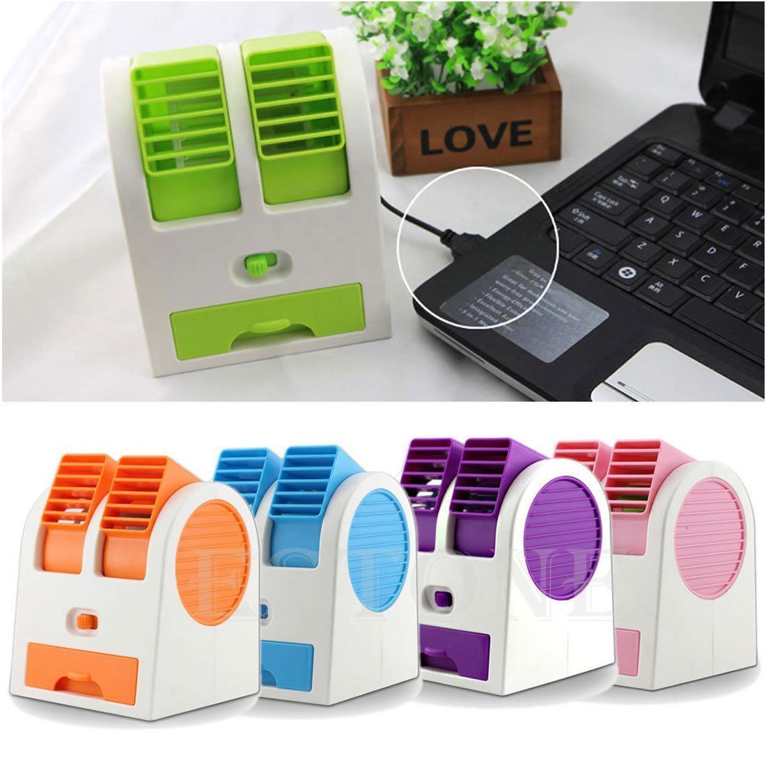 0201  Dual Bladeless Mini Air Conditioner - SkyShopy