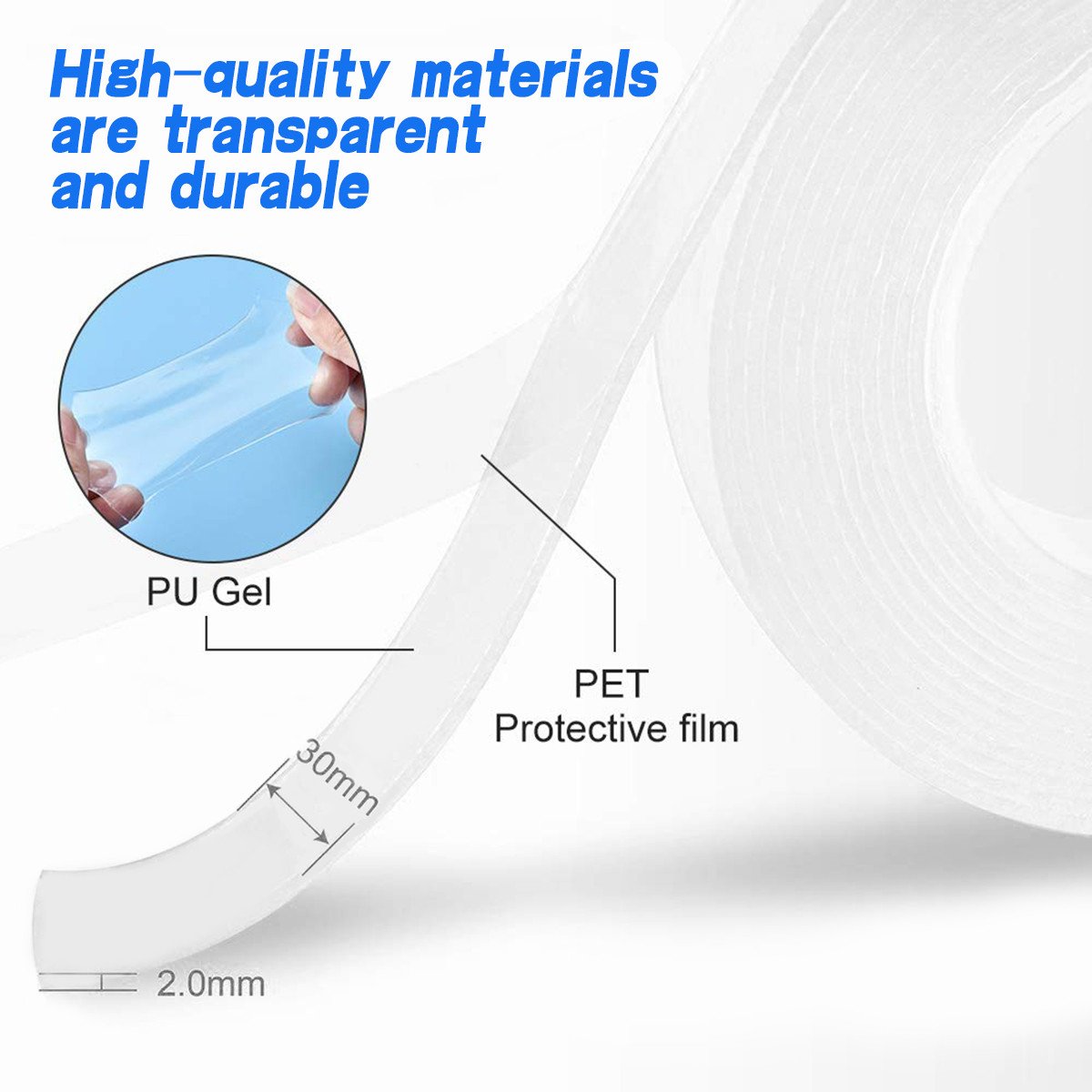 0882 Double Sided Nano Adhesive Tape, 3 meter Washable Traceless Nano Gel Tape, Multipurpose - SkyShopy