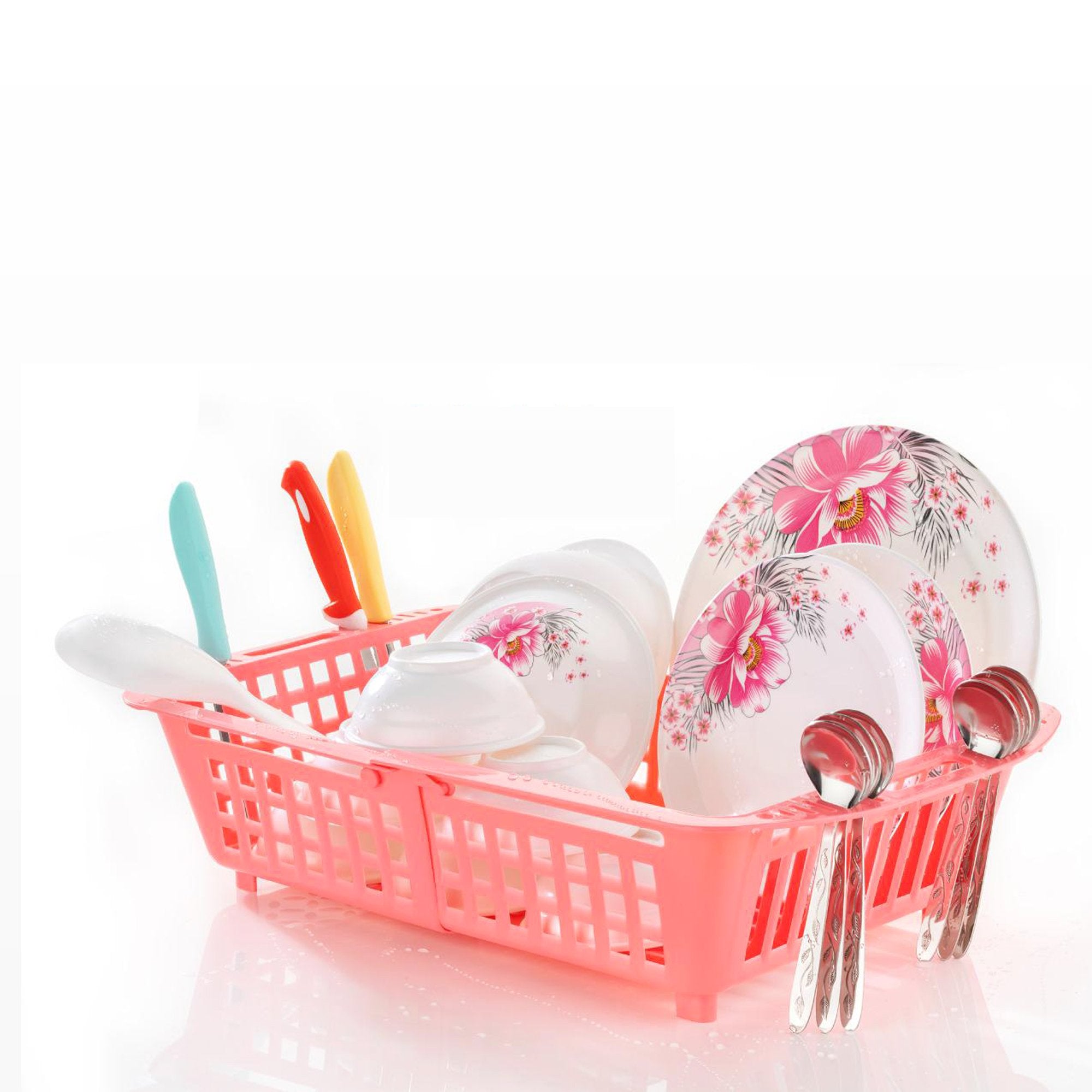2263 Plastic Adjustable Over Sink Dish Drainer (Multi coloured) - SkyShopy