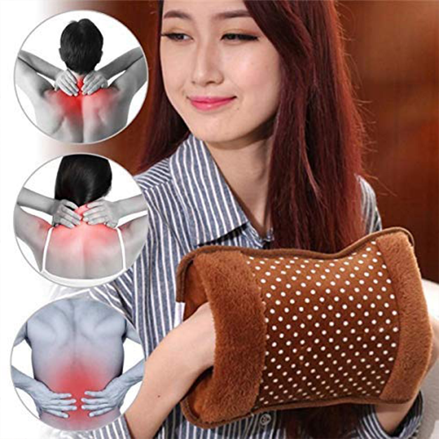 6638 Electric hot water bag with Fur Velvet heating bag, hot water bag, Heating Pad, Heat Pouch Hot Water Bag (Multi Design) DeoDap