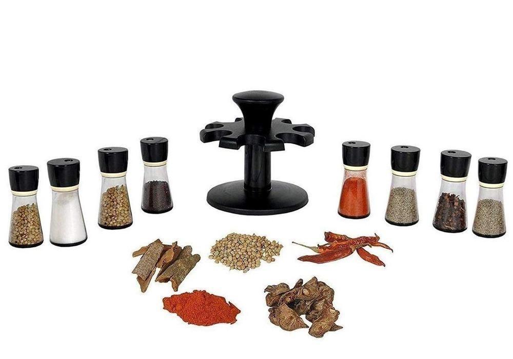 0097 Revolving Plastic Spice Rack Masala Organiser (8 Pcs) - SkyShopy