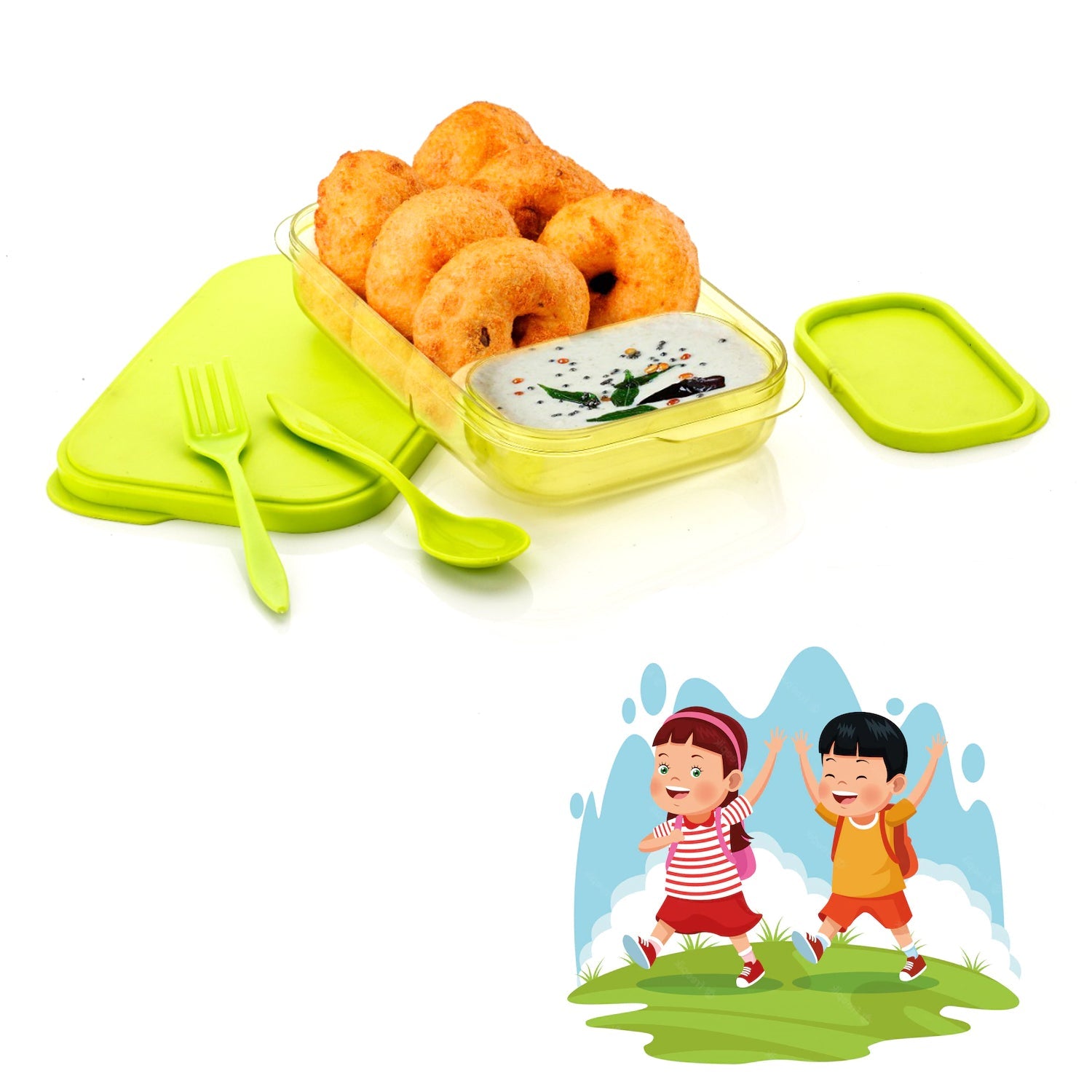 2879 Seal Rectangular 2 Containers Lunch Box DeoDap