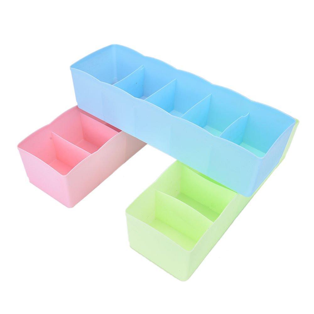 0235 5-Compartments Socks/Handkerchief/Underwear Storage Box Socks Drawer Closet Organizer Storage Boxes (pack of 2) - SkyShopy