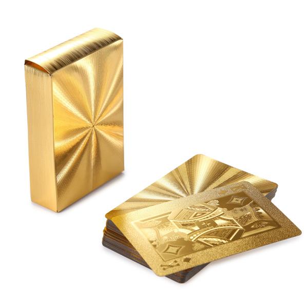 0523 Gold Plated Poker Playing Cards (Golden) - SkyShopy