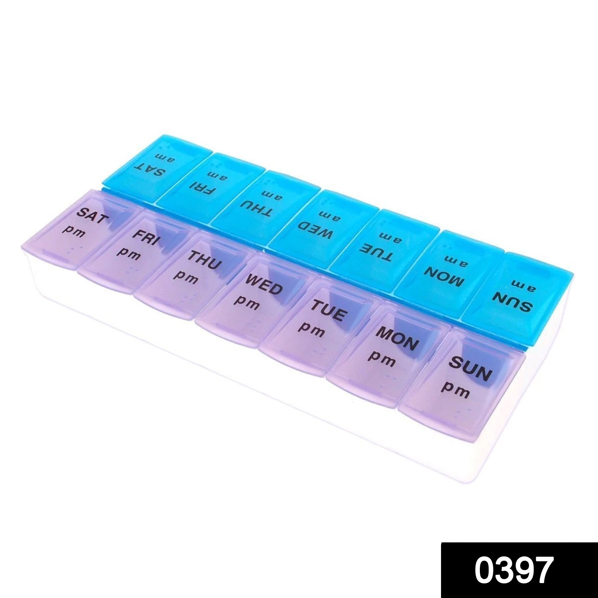 0397 Tablet Pill Organizer Box With Snap Lids - SkyShopy
