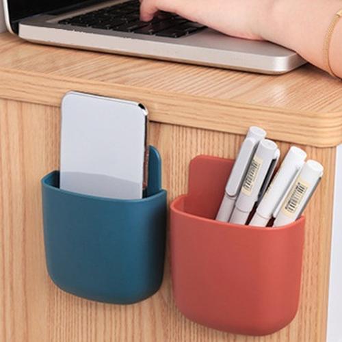 1374 Wall Mounted Storage Case with Mobile Phone Charging Port Plug Holder - Pack of 4 Pcs - DeoDap