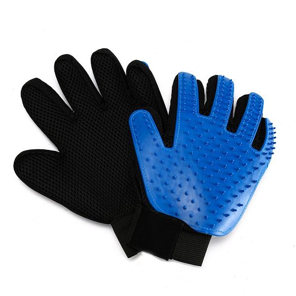 1430 Efficient True Touch Pet Hair Remover Enhanced 5 Finger Design Gentle Brush Gloves - SkyShoppy