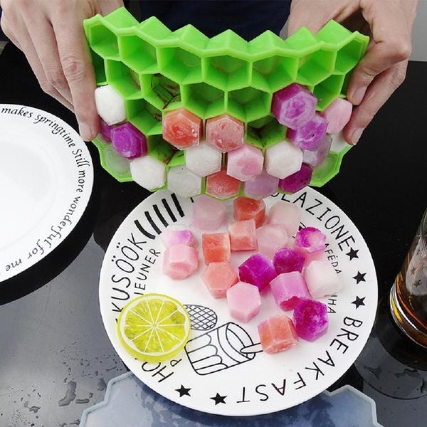 1138 Flexible Silicone Honeycomb Design 37 Cavity Ice Cube Tray - SkyShopy