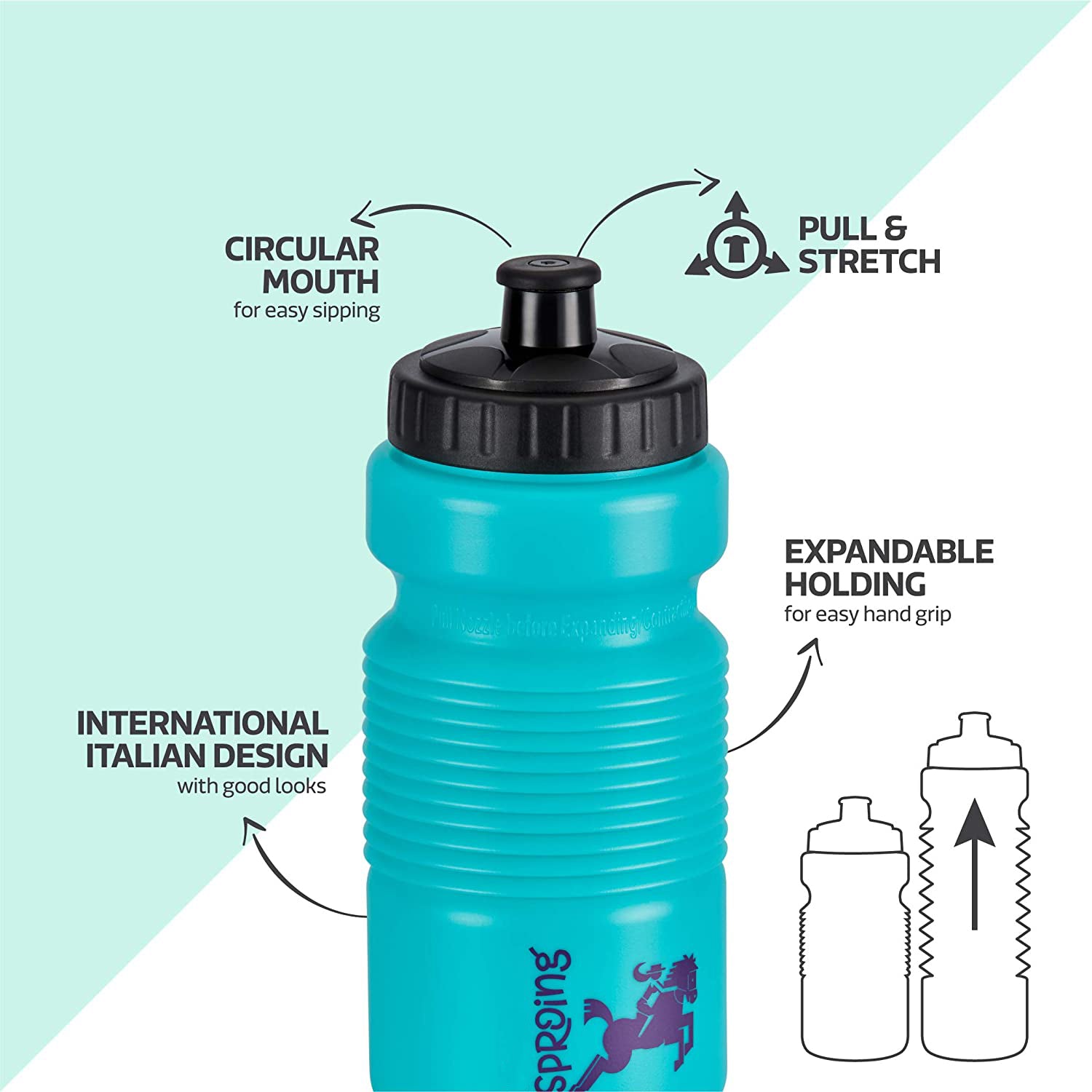6126 Pull N Stretch Water Bottle for storing drinking water used in many places like school, colleges etc.