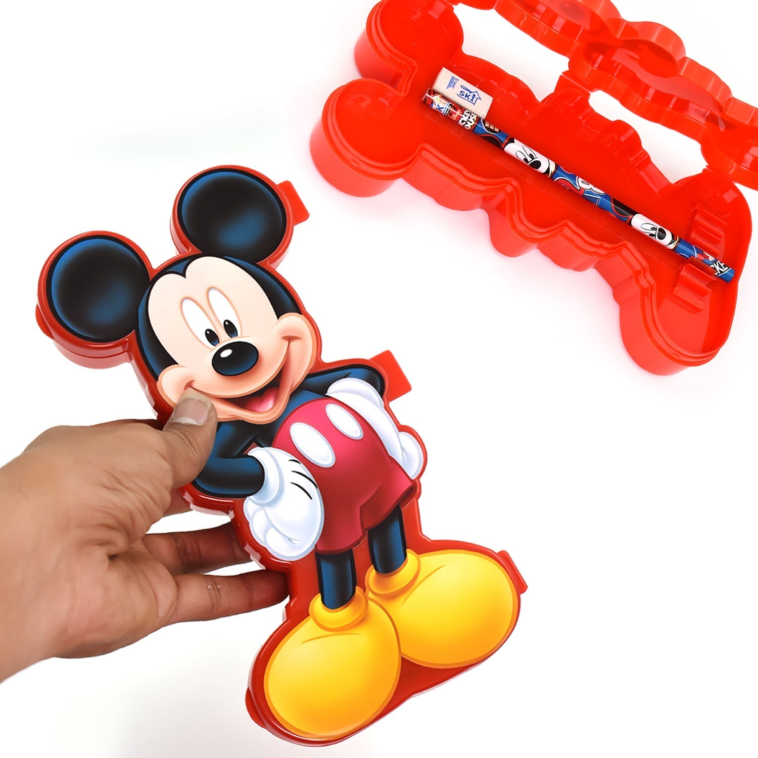 8083 Mickey M Pencil Box Used for holding pencils and stationary items by kids. freeshipping - DeoDap
