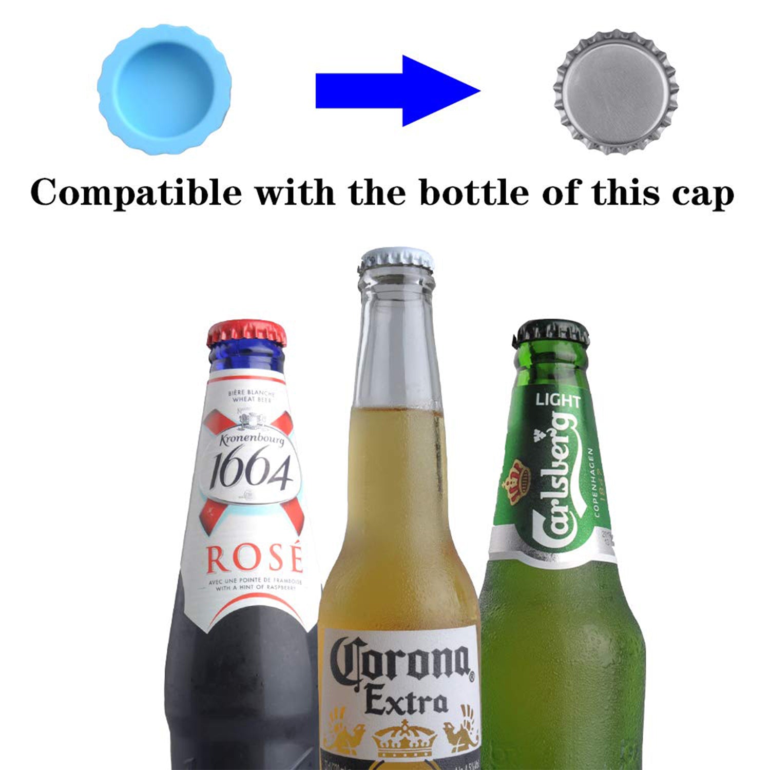 4789 Beer Savers Caps 6Pc used in soda and cold-drink bottles for covering bottle mouth.