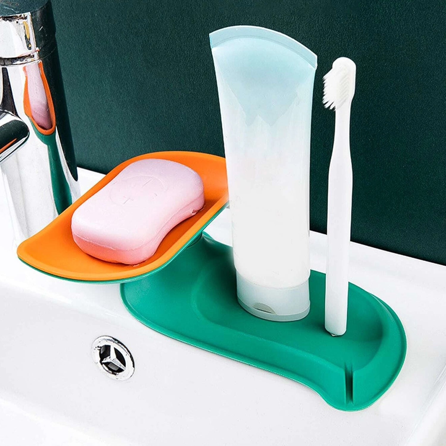 4858 Double Drain Soap Box Nordic Style Portable Plastic Soap Case/Soap Dish DeoDap
