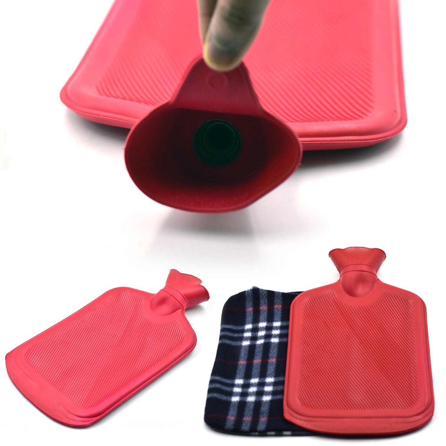 6076 (Large) Rubber Hot Water Heating Bag With Cover for Pain Relief