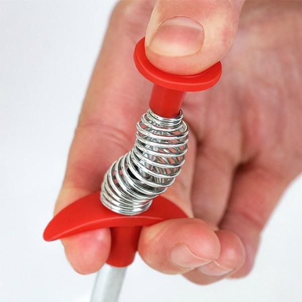1595 Metal Wire Brush Hand Kitchen Sink Spring Cleaner Sewer Dredging Tool - SkyShopy
