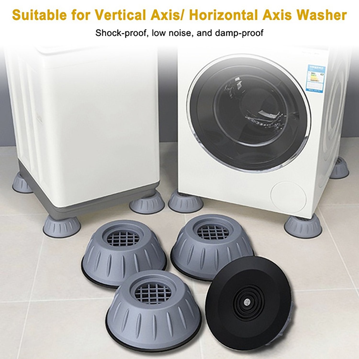 4682 Washer Dryer Anti Vibration Pads with Suction Cup Feet