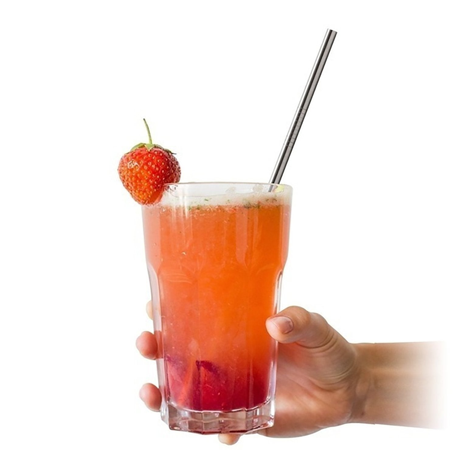 1732 Reusable Stainless Steel Drinking Straws Straight (4 Straight Straws, 1 Brush)