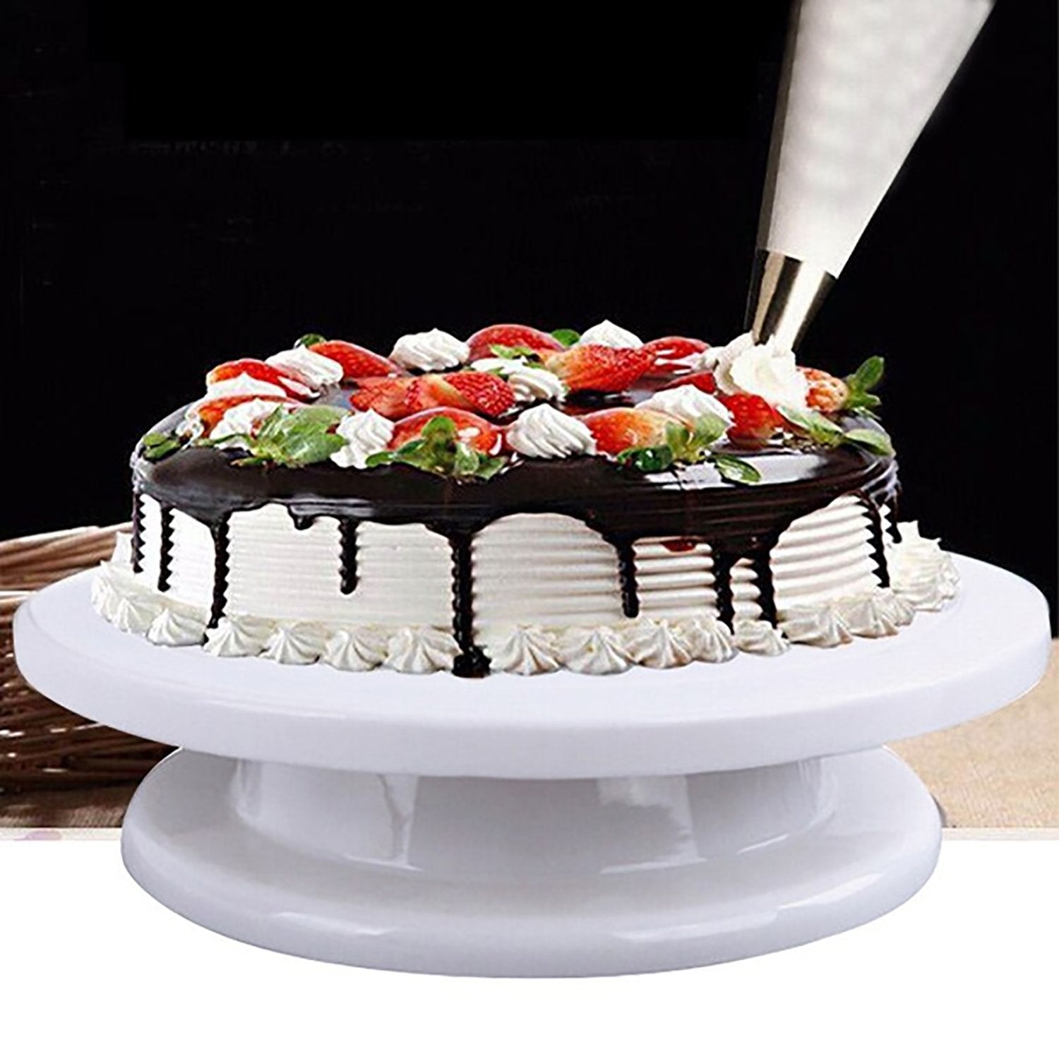 2540 Rotating Cake Stand for Decoration and Baking ( 28 Cm) - DeoDap