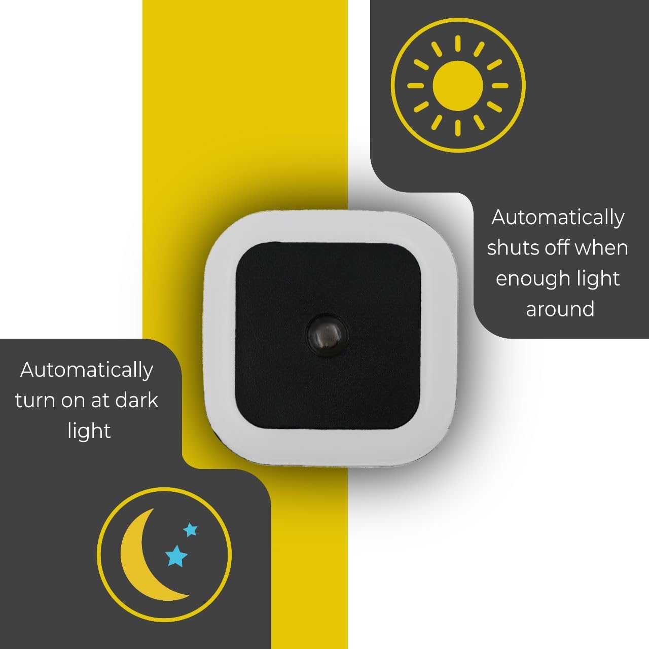 SkyShopy Led Plug In Smart Night Lamp With Automatic Sensor Smart Led Night Lamp -(Whiskey White) Pack Of 1(Polycarbonate)