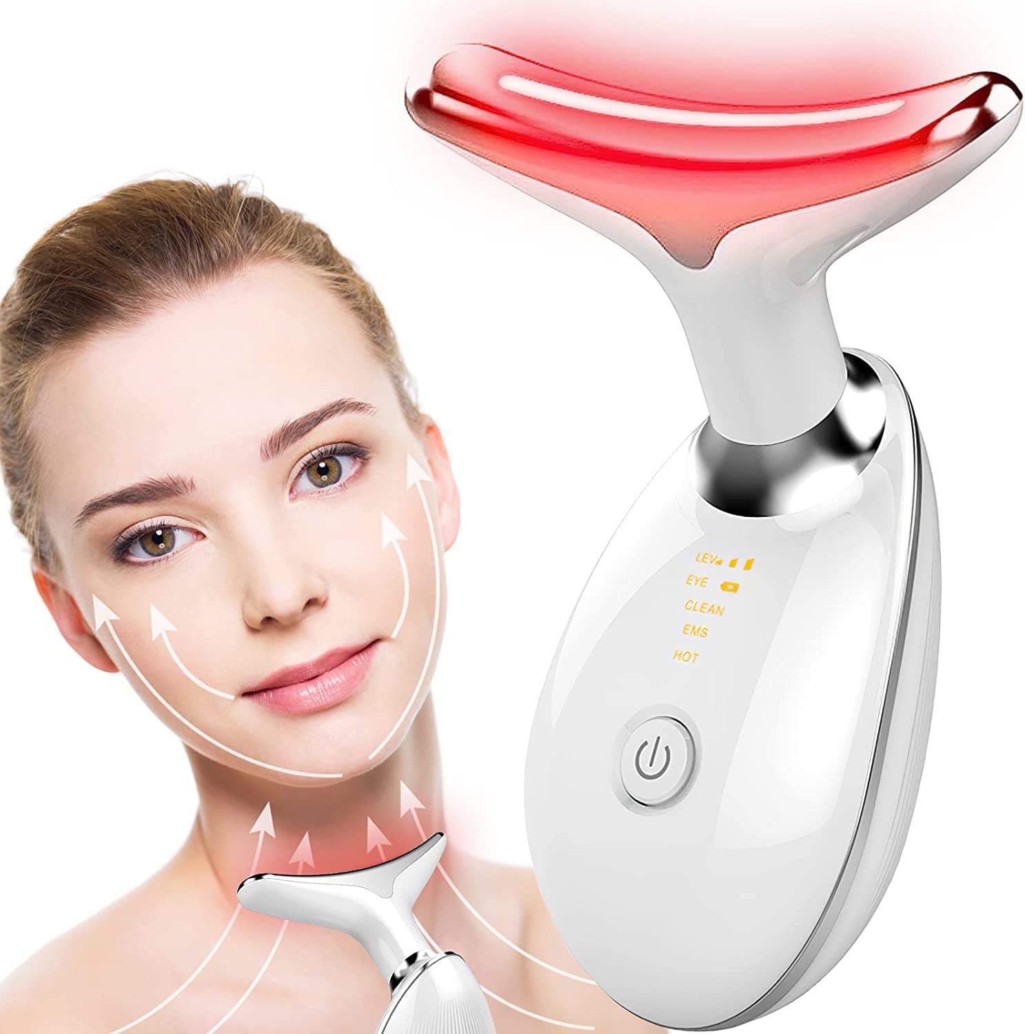 SkyShopy Neck Face Firming Wrinkle Removal Tool Double Chin Reducer Vibration Massager Skin Rejuvenation Beauty Device for Face and Neck - Face & Neck Lifting Device Chin Lifting Device, Skin Groomer