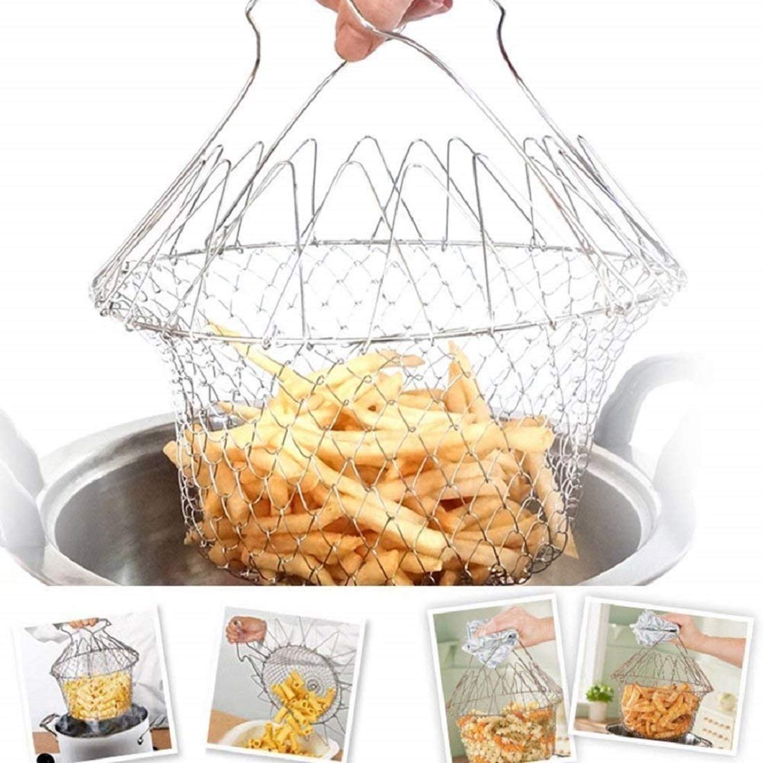 0139 Foldable Strainer Chef Basket - SkyShopy