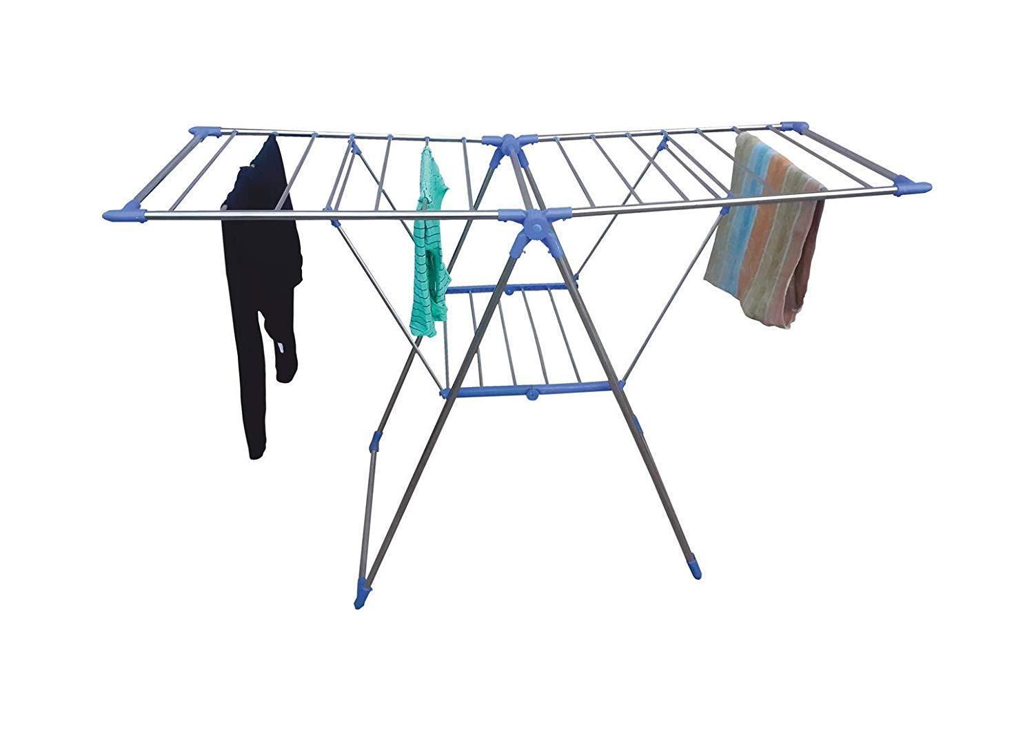 0731 Adjustable Stainless Steel 2-Wings Foldable Butterfly Cloth Drying Stand/Rack - SkyShopy