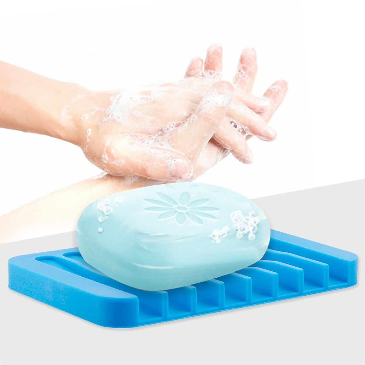 1071 Self Draining Drying Mat Silicone Soap Dish - SkyShopy