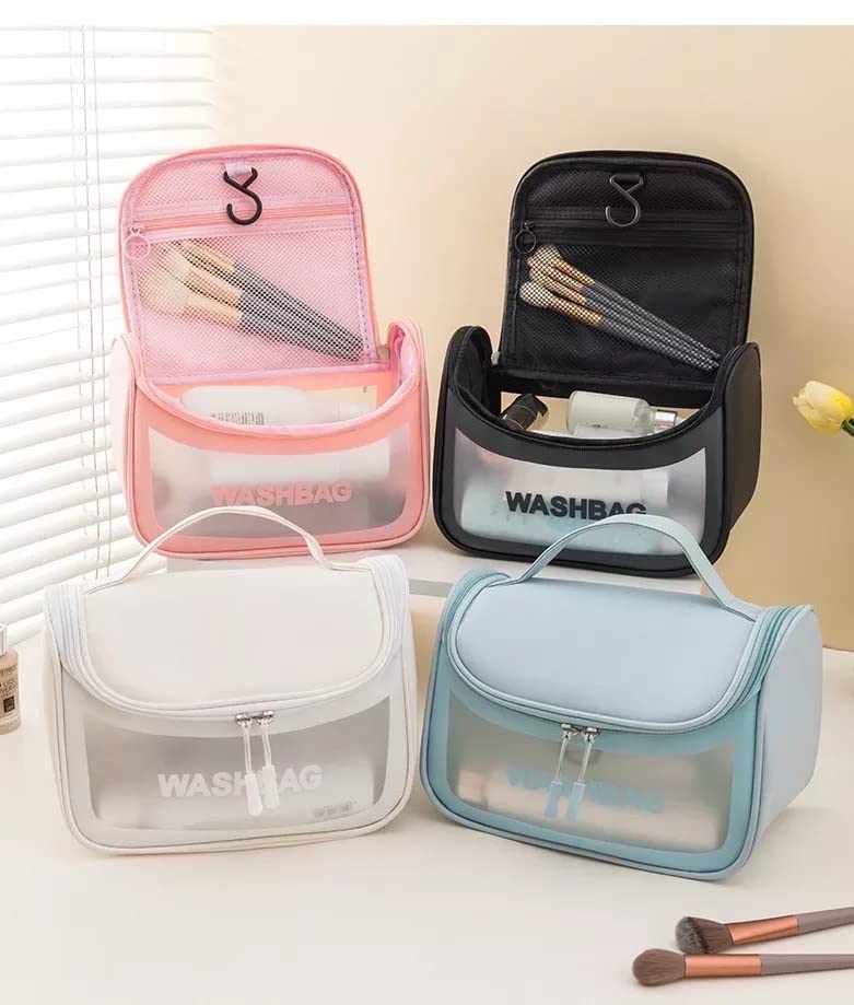 SkyShopy Culture Clear Toiletry Bag, Wash Make Up Bag PVC Waterproof Zippered Cosmetic Bag, Portable Carry Pouch for Women Men (D Shape Multicoloured)