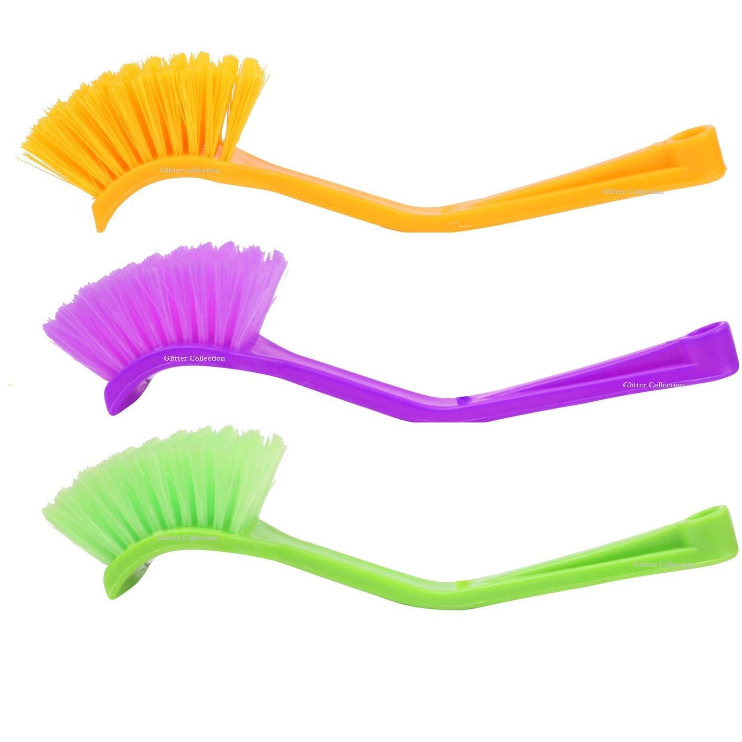 1375 Plastic Wash Basin/Toilet Seat Cleaning Brush (Multicolour) - SkyShopy