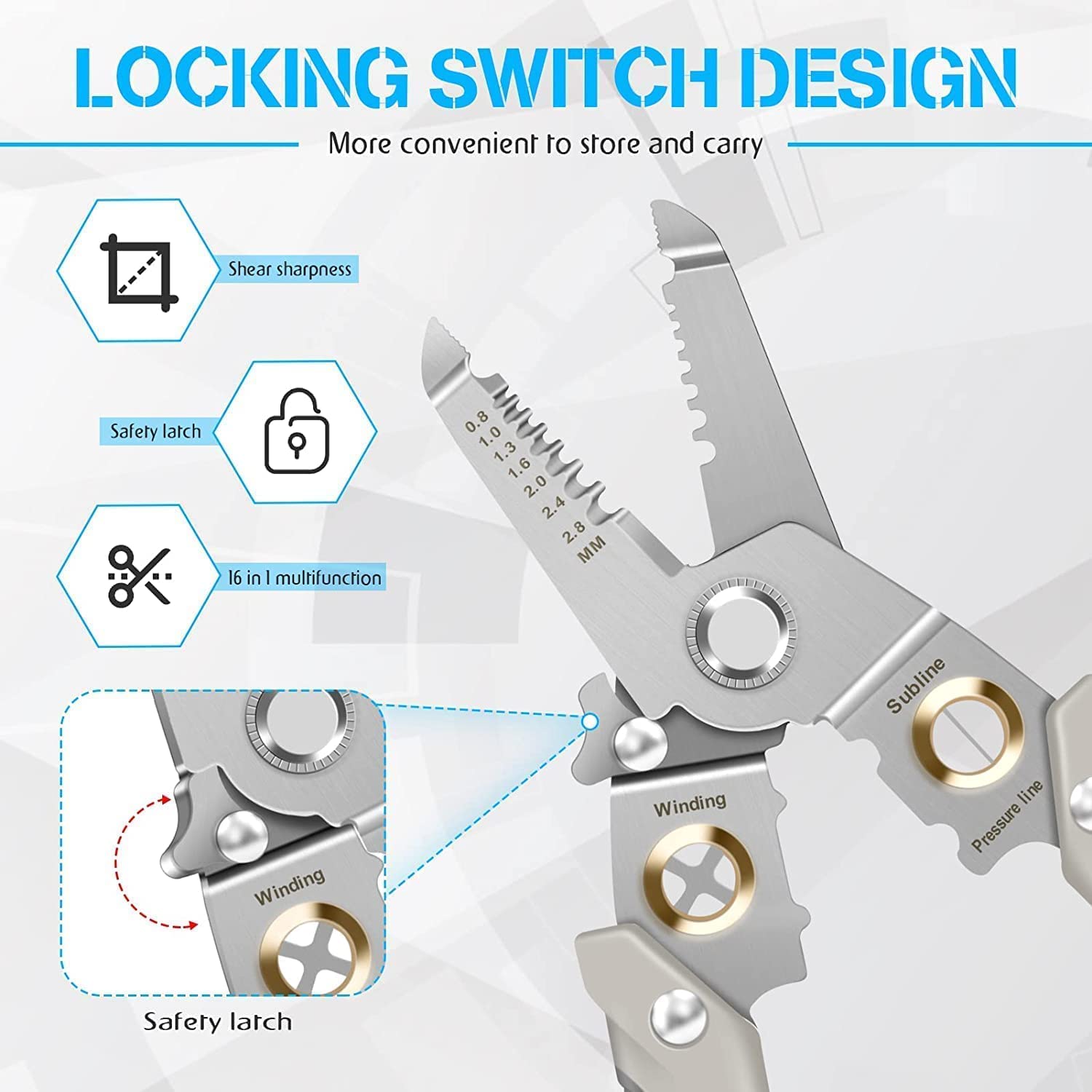 SkyShopy 6 In 1 Multifunction Electrician Wire Plier Tool || Electrical Wire Strippers Wire Splitting Pliers|| Stainless Steel Electrical Stripping Tool || Cable Stripping Cutting and Crimping
