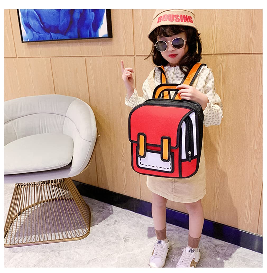 SkyShopy Girls Boys Jump Style 3D Backpack 16Inch 2D Drawing Anime Comic Cartoon Backpack Daypack Large (Multicoloured)