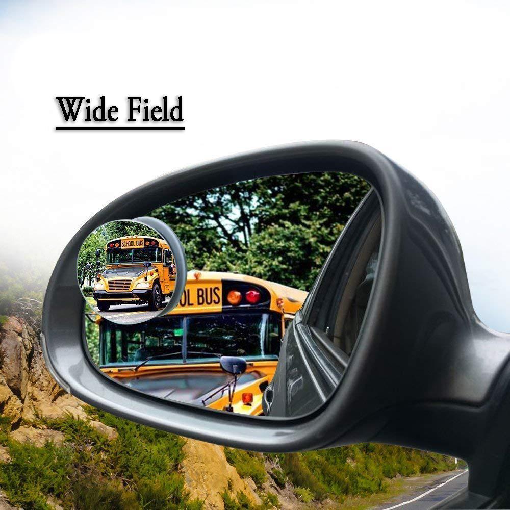 1512 Blind Spot Round Wide Angle Adjustable Convex Rear View Mirror - Pack of 2 - SkyShopy