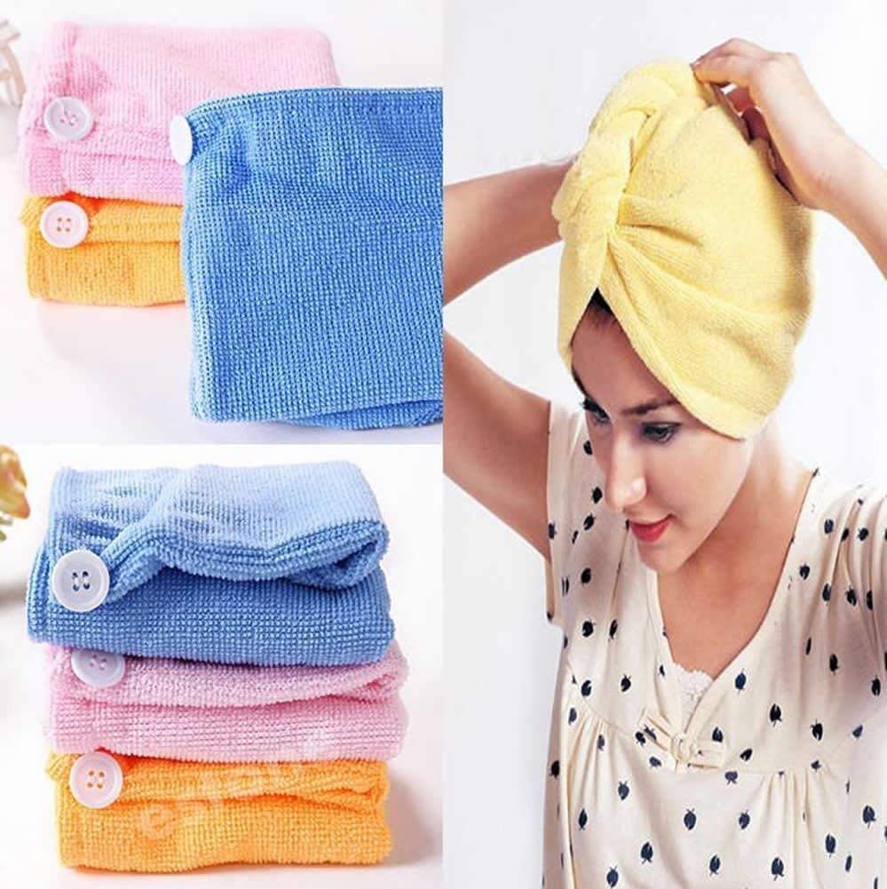 1408 Quick Turban Hair-Drying Absorbent Microfiber Towel/Dry Shower Caps (1 Pc) - SkyShopy