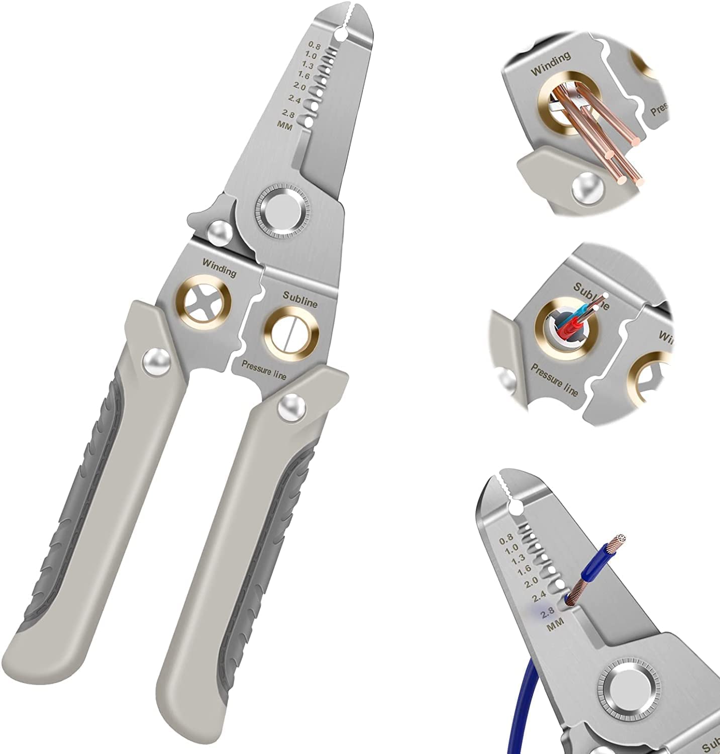 SkyShopy 6 In 1 Multifunction Electrician Wire Plier Tool || Electrical Wire Strippers Wire Splitting Pliers|| Stainless Steel Electrical Stripping Tool || Cable Stripping Cutting and Crimping