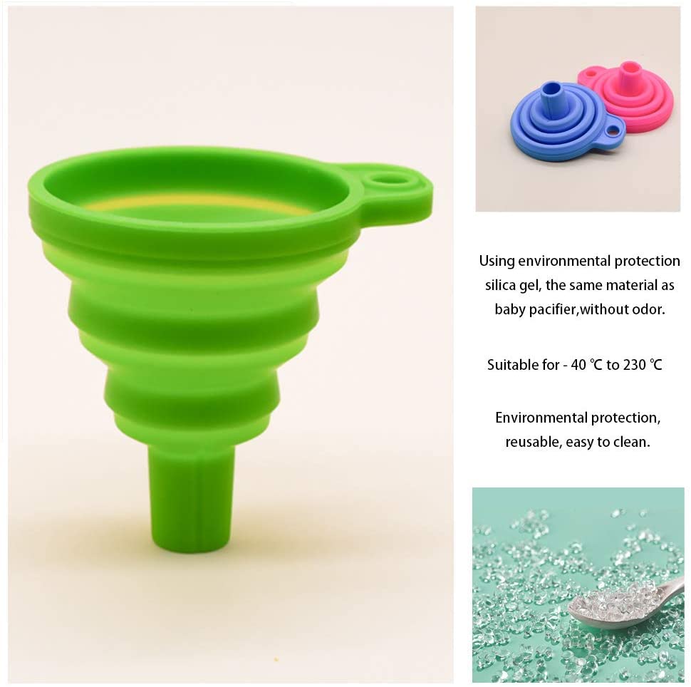 0828 Flexible Silicone Foldable Kitchen Funnel for Liquid/Powder Transfer Hopper Food (Small) - SkyShopy