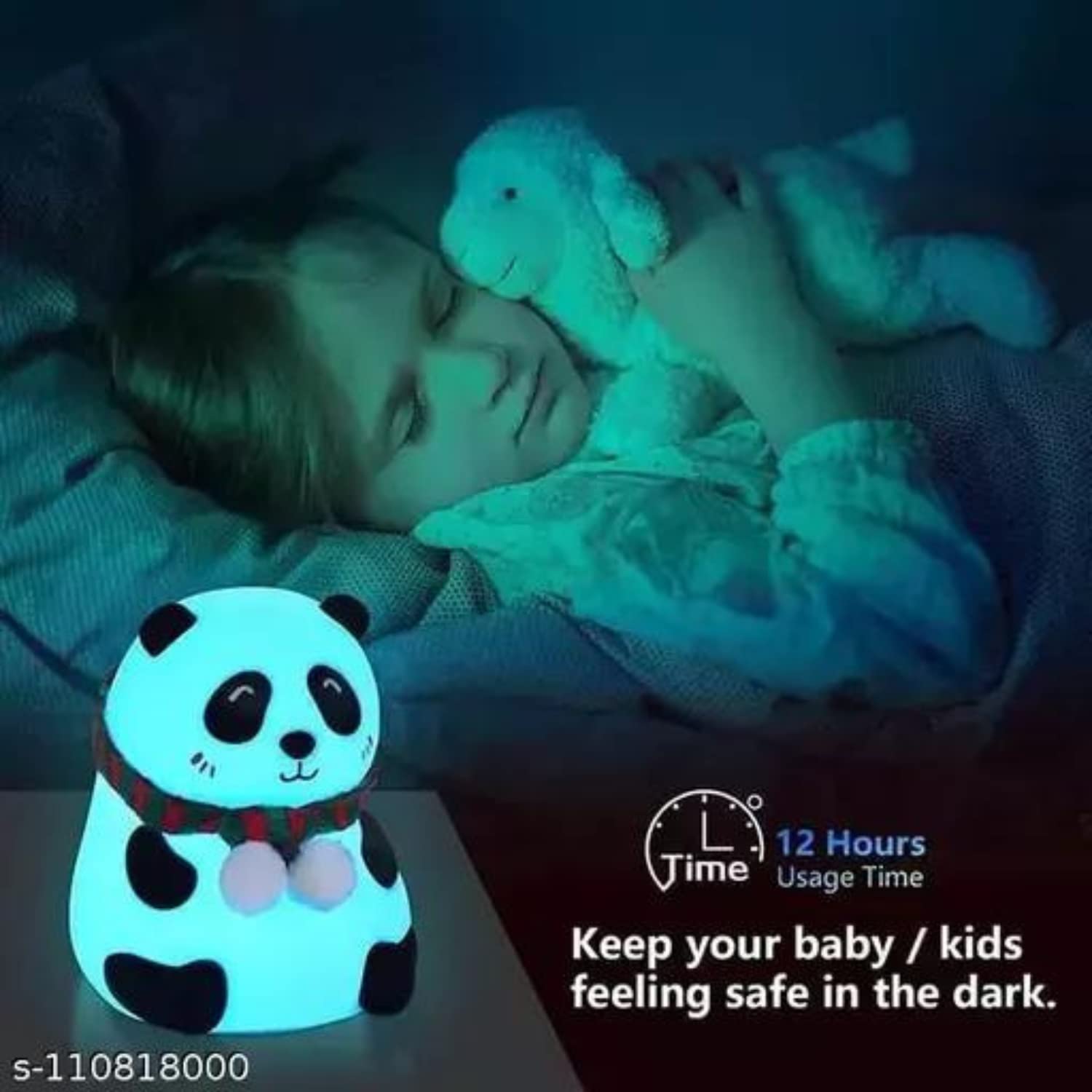 SkyShopy Panda Lamp, Panda Gifts, Panda Touch Silicone Lamp, Birthday Gift for Girls and Boys, Panda Light Lamp, Kids Night Light, Silicone lamp, Rechargeable - Close Eye