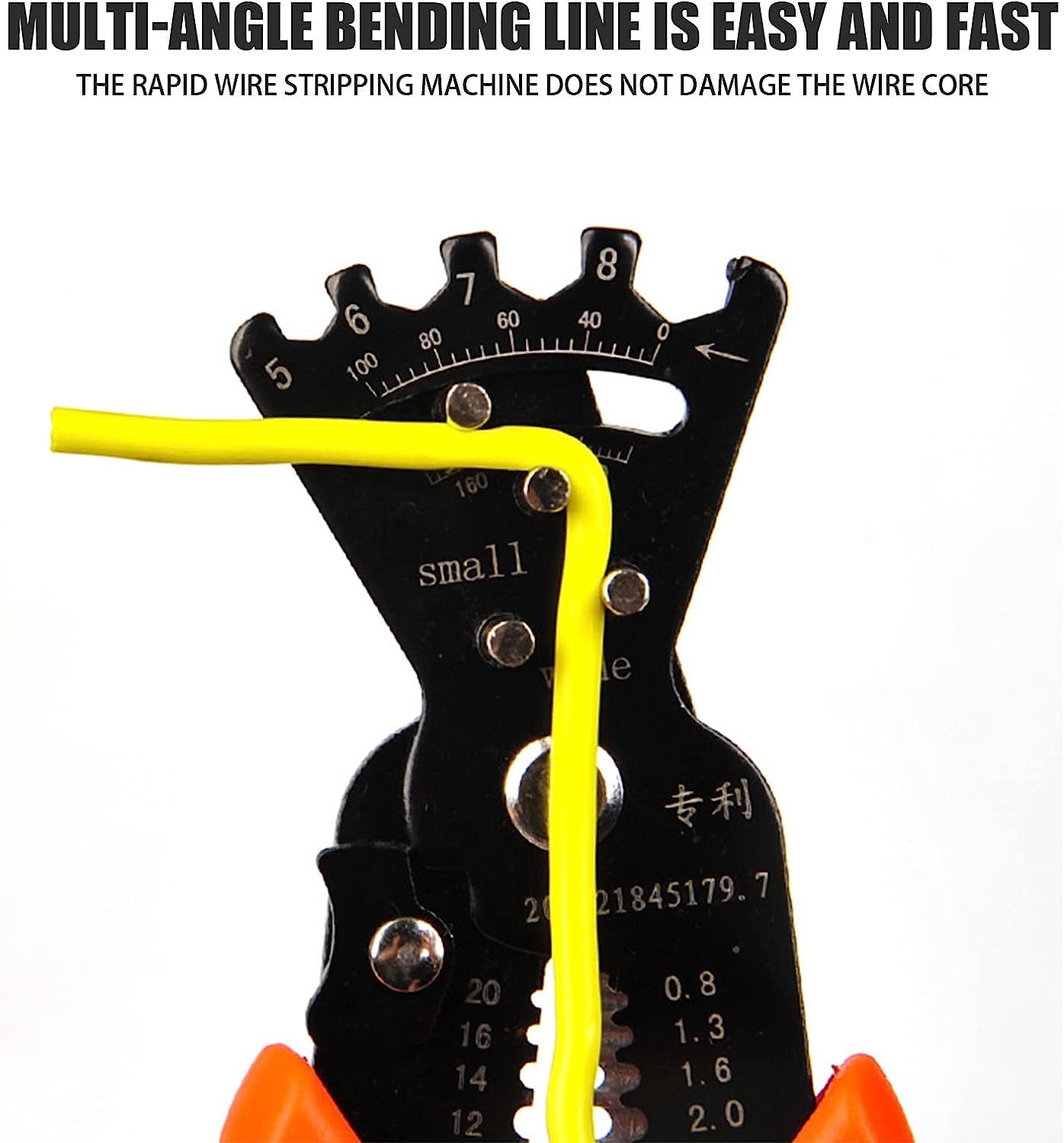 SkyShopy Wire Stripper Multifunctional Cable Stripper Wire Cutter Wire Crimper Professional Automatic Wire Stripping Pliers Tool for Wire Stripping Cutting Crimping Winding Wrench Tool (5 IN 1 Pliers)